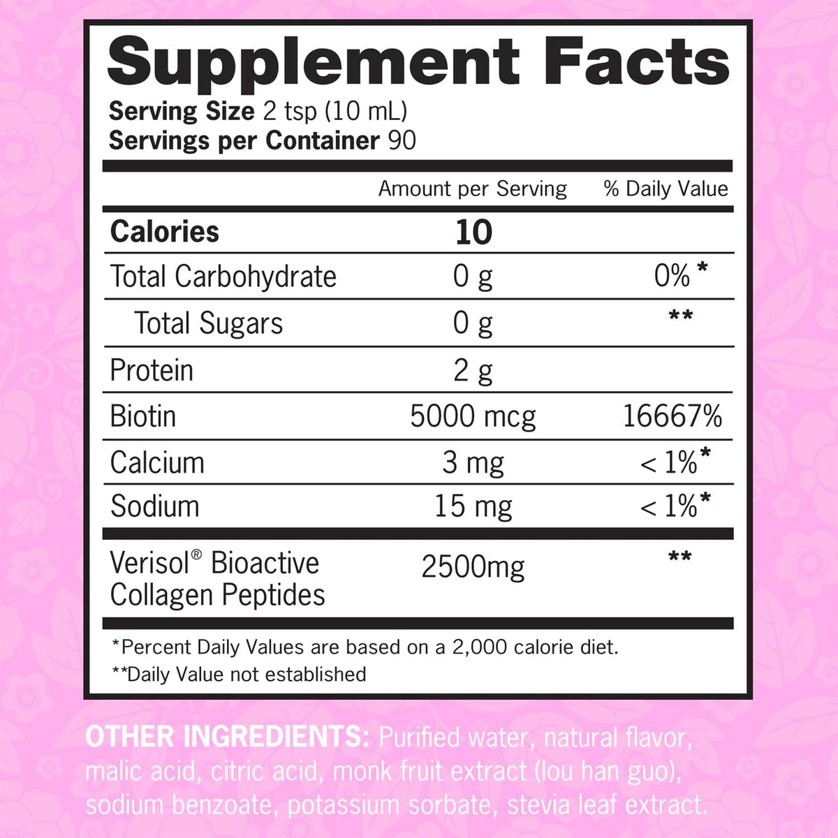 Zena Liquid Collagen + Biotin, 2500mg Collagen & 5000mcg Biotin, Verisol Formula, Mixed Berry, 90 Servings - görsel 8