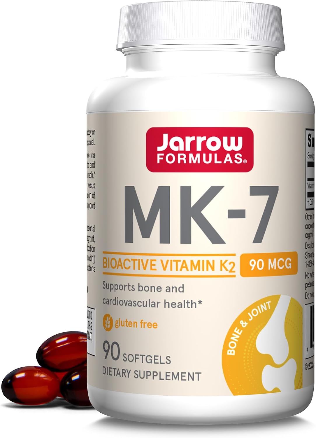 Jarrow Formulae MK-7 90 mcg – Vitamin K2 (MK-7) Food Supplement for Bone and Cardiovascular Health – 90 Softgels - görsel 1