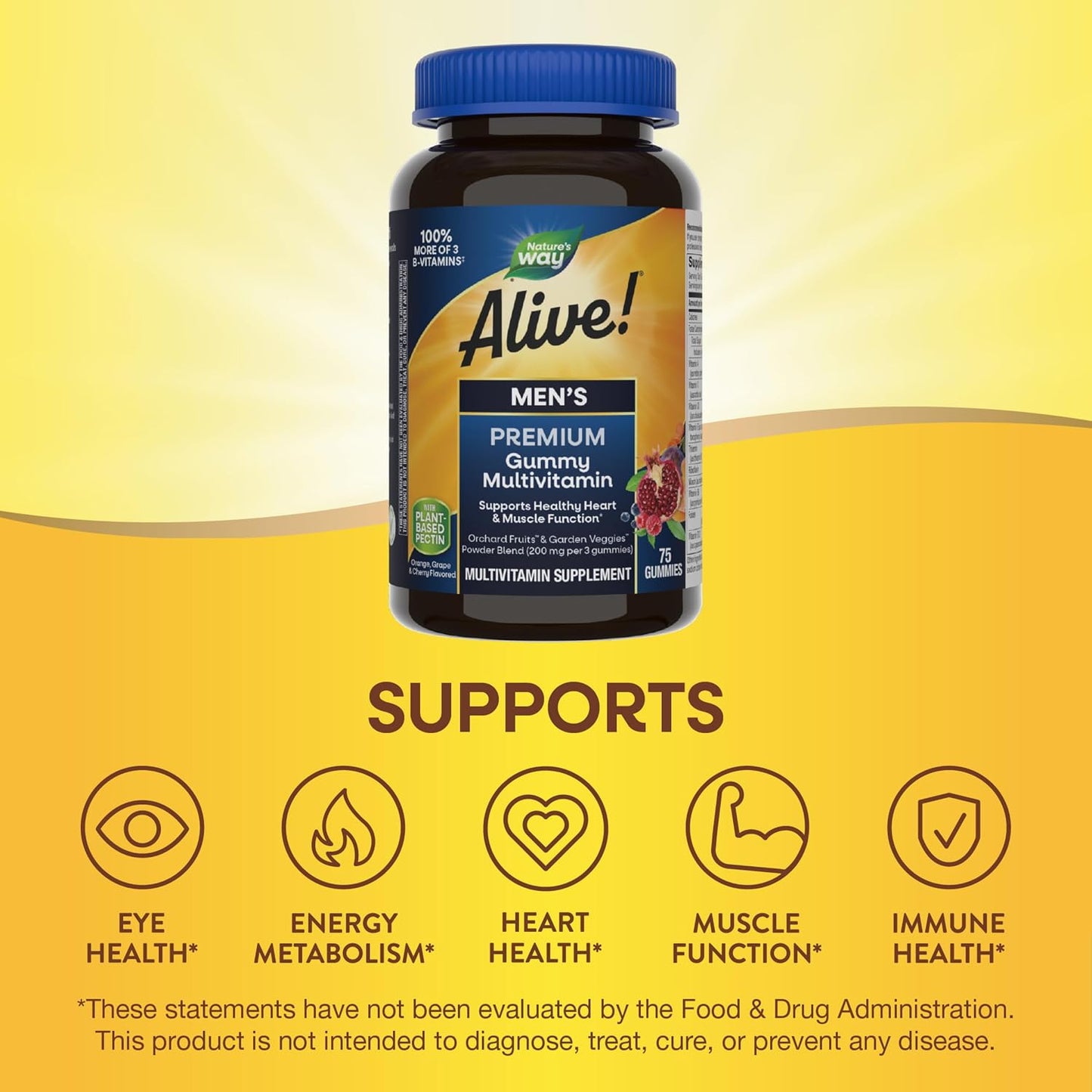 Nature's Way Alive! Men's Premium Gummy Multivitamin – 75 Gummies - görsel 3