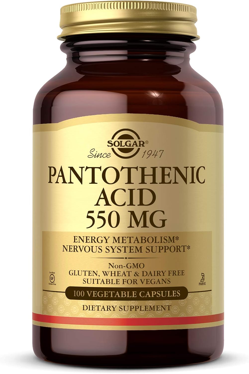 Solgar Pantothenic Acid 550 mg, 100 Vegetable Capsules – Vitamin B5 - görsel 1