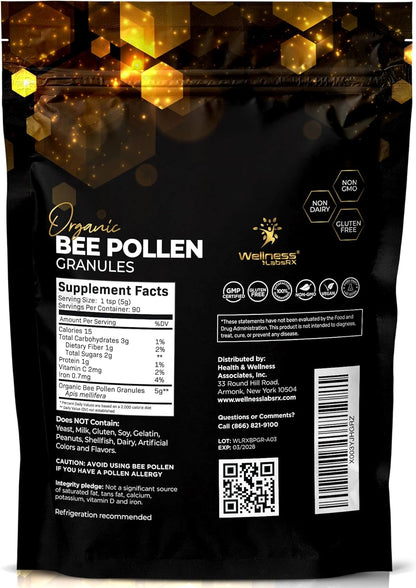 Organic Bee Pollen Granules, 2 lbs – Bee Pollen Supplement Superfood