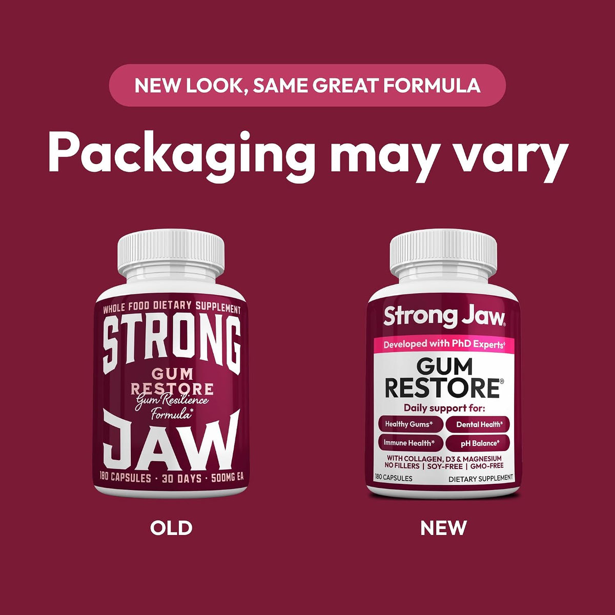 Strong Jaw Gum Restore – Gum Support for Receding Gums, Magnesium for Teeth, 180 Capsules - görsel 2