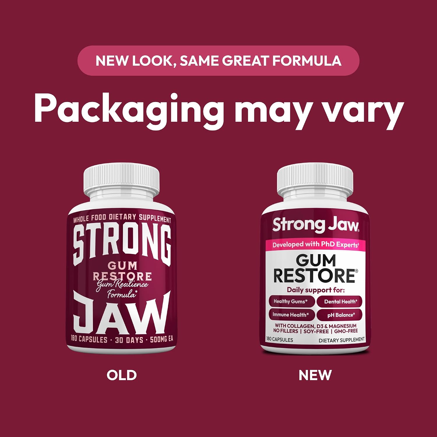 Strong Jaw Gum Restore – Gum Support for Receding Gums, Magnesium for Teeth, 180 Capsules - görsel 2