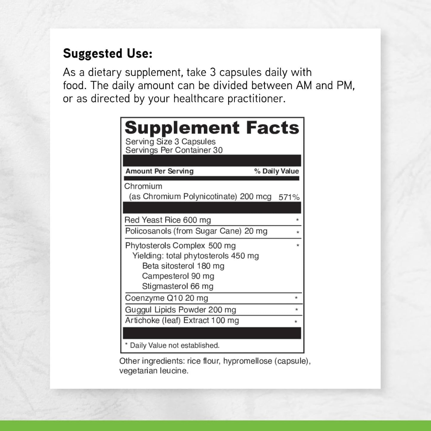 DAVINCI Labs CholestSure – Heart Health Supplement with CoQ10, Red Yeast Rice & Phytosterols – 90 Vegetarian Capsules - görsel 6