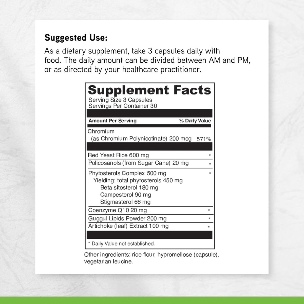DAVINCI Labs CholestSure – Heart Health Supplement with CoQ10, Red Yeast Rice & Phytosterols – 90 Vegetarian Capsules - görsel 6