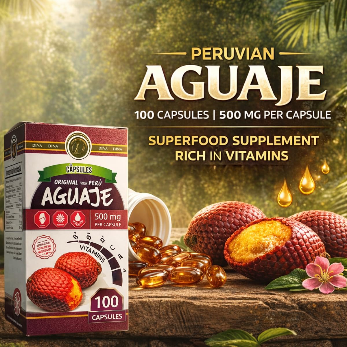 Aguaje del Peru Capsules – 100 Capsules, 500 mg Each, for Daily Wellness Support - görsel 4