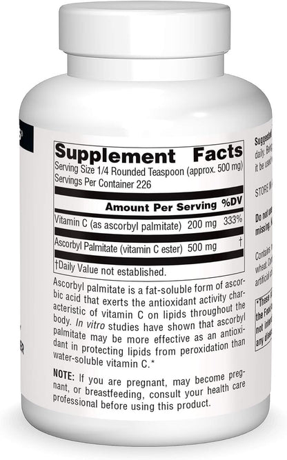Source Naturals Ascorbyl Palmitate – Fat-Soluble Vitamin C, 113 g