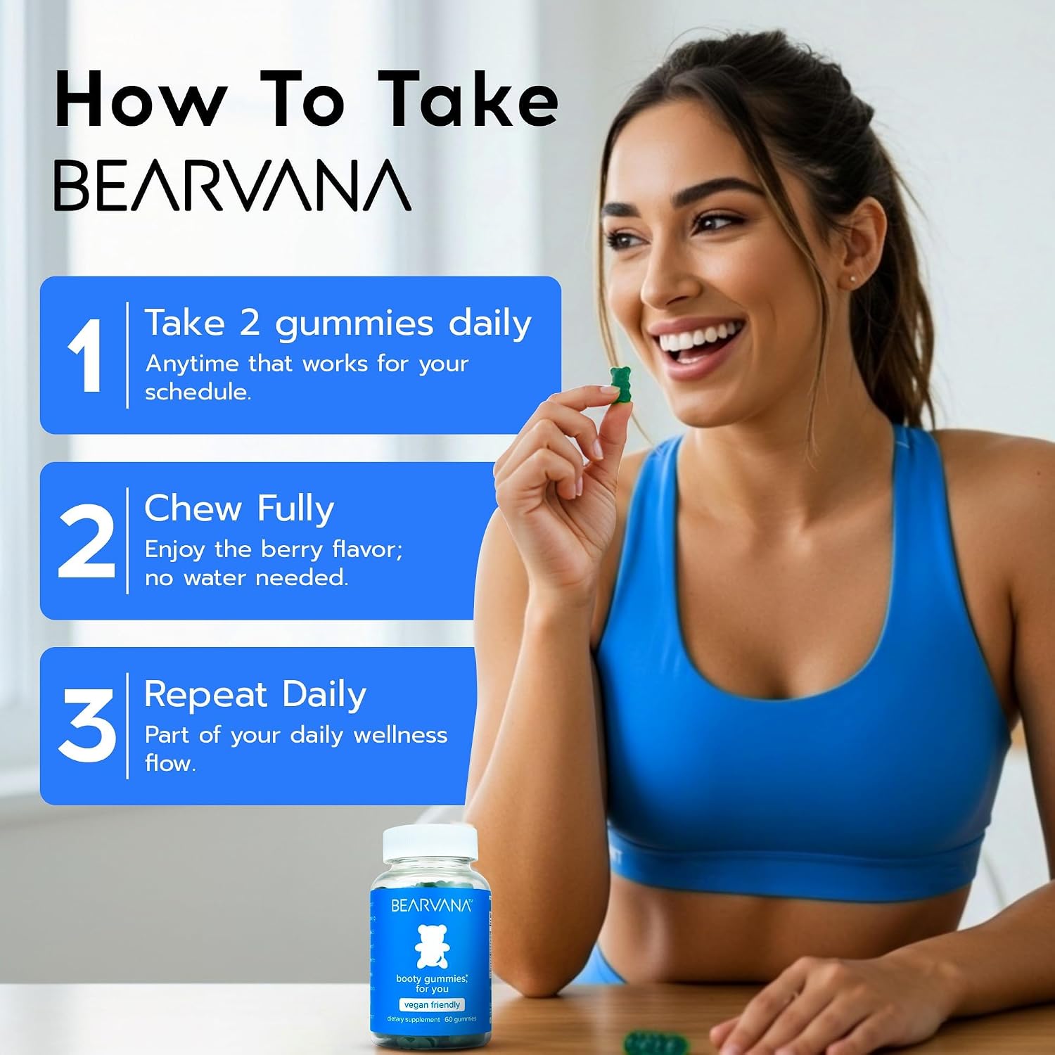 BEARVANA Peach Support Women’s Multivitamin Gummies – Berry Flavour – 60 Gummies - görsel 7