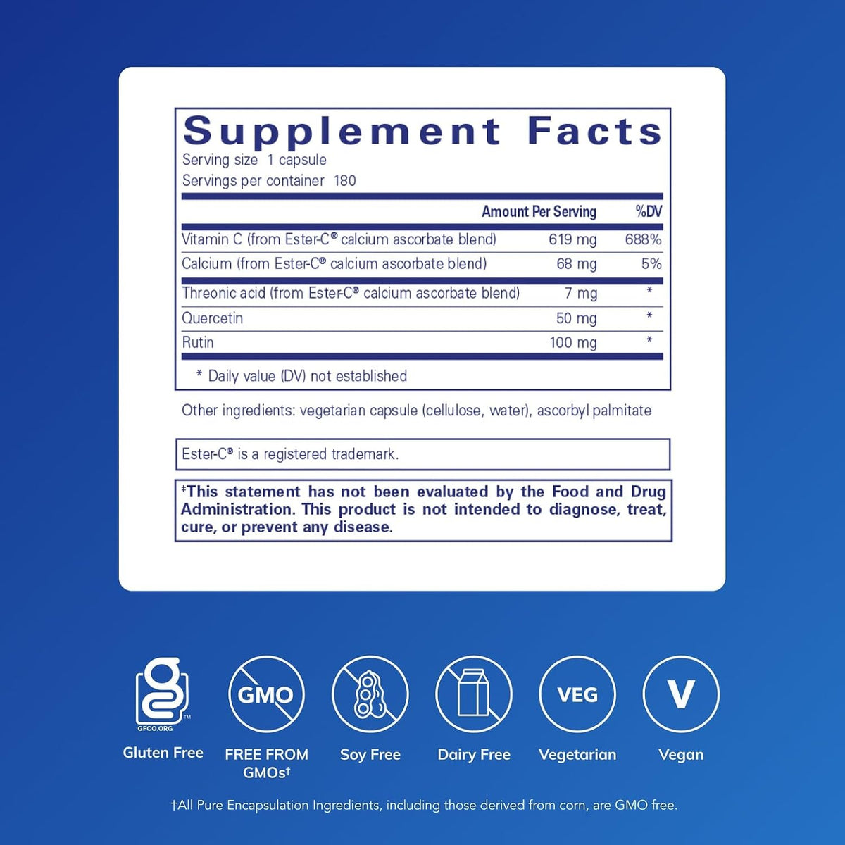 Pure Encapsulations Ester-C & Flavonoids – 180 Capsules - görsel 2