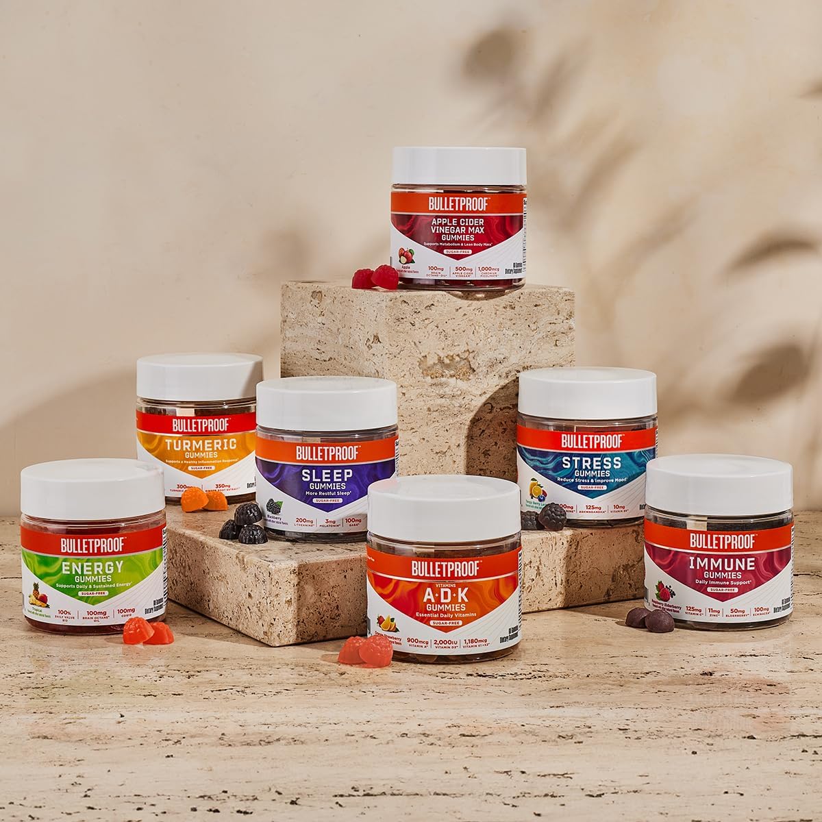 Bulletproof Sugar-Free Tropical Energy Gummies - CoQ10, B12, Brain Octane Oil - 60 Gummies - görsel 5