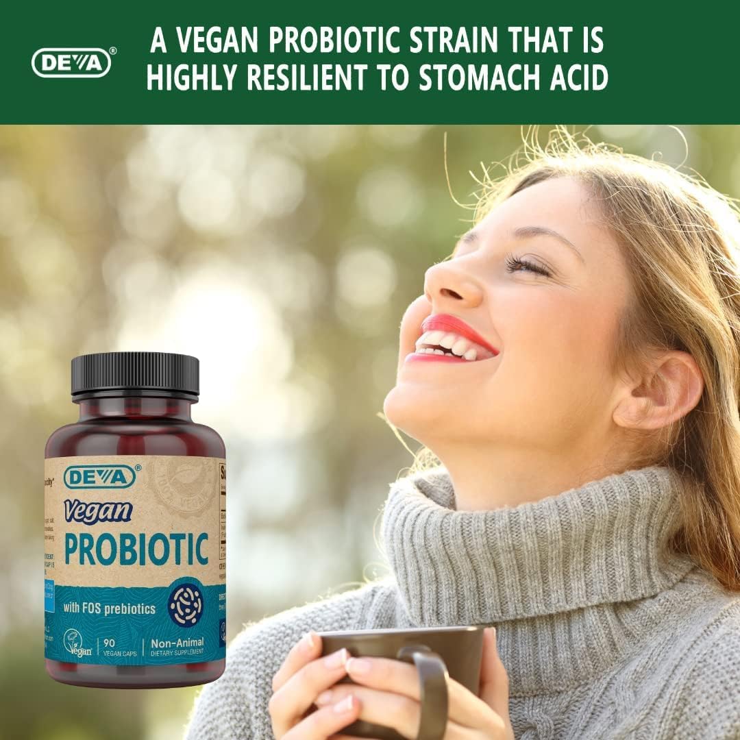 Deva Vegan Probiotic with FOS Prebiotics – 2 Billion CFU – 90 Capsules - görsel 5