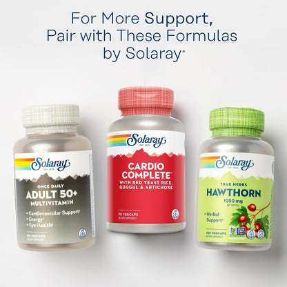 SOLARAY Cardio Complete - Cardiovascular Support Supplement with Red Yeast Rice, Guggul & Artichoke - B Vitamins - 90 VegCaps