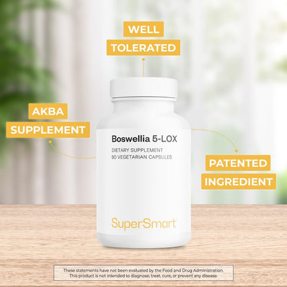 Supersmart 5-Loxin – Patented AKBA Boswellia Serrata Extract (200mg per day, 90 Capsules)
