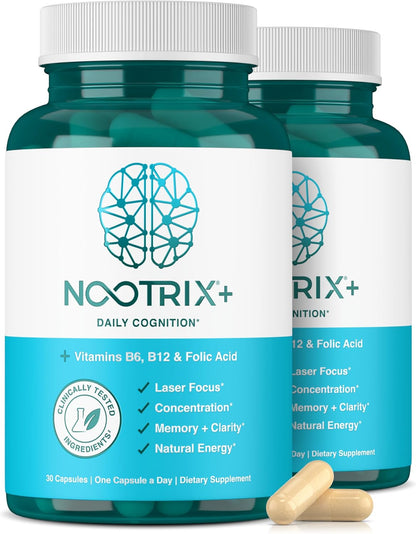 Nootrix Brain Plus – Nootropic Supplement for Memory and Focus (15 Day Supply)
