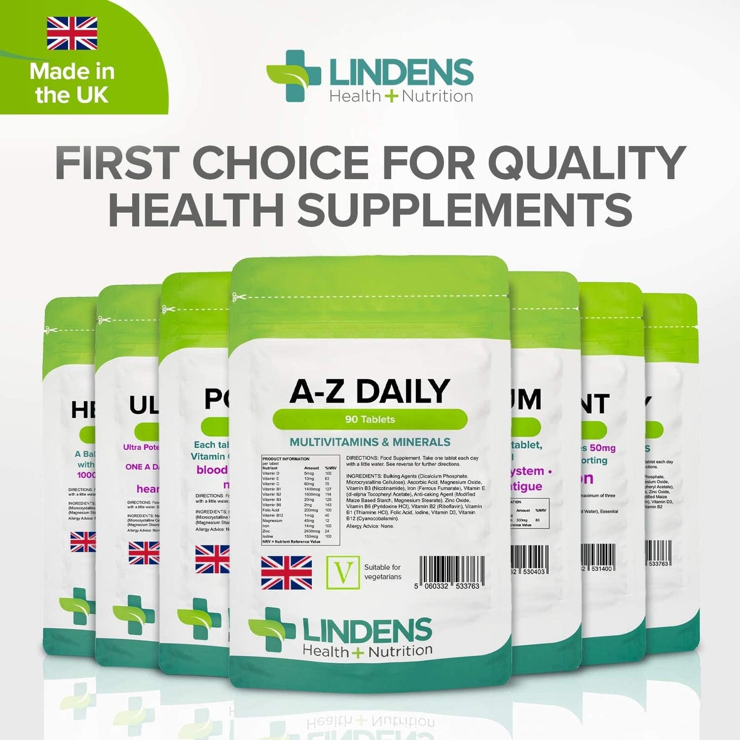Lindens Multivitamin A-Z Daily Tablets - 90 Tablets - görsel 9