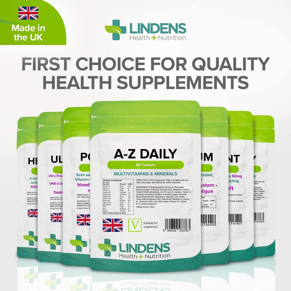 Lindens Multivitamin A-Z Daily Tablets - 90 Tablets - görsel 9