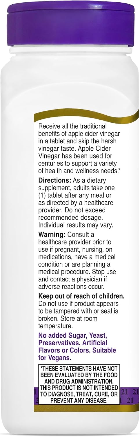 21st Century Apple Cider Vinegar 300mg Tablets, 250 Count - görsel 5
