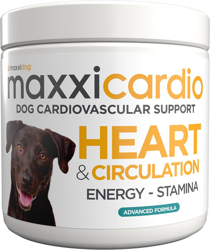 maxxicardio Heart Support for Dogs (Small Size) – Taurine + L-Carnitine + Hawthorn + Ginkgo – Helps Support Circulation, Energy & Stamina – Easy Mix Powder – Made in USA – 90g