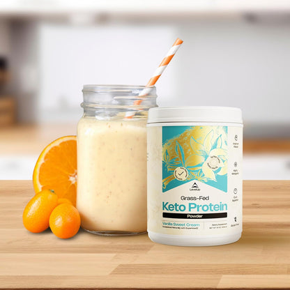 LevelUp Keto Protein with Collagen Peptides, MCT, and Whey Isolate - Vanilla Sweet Cream
