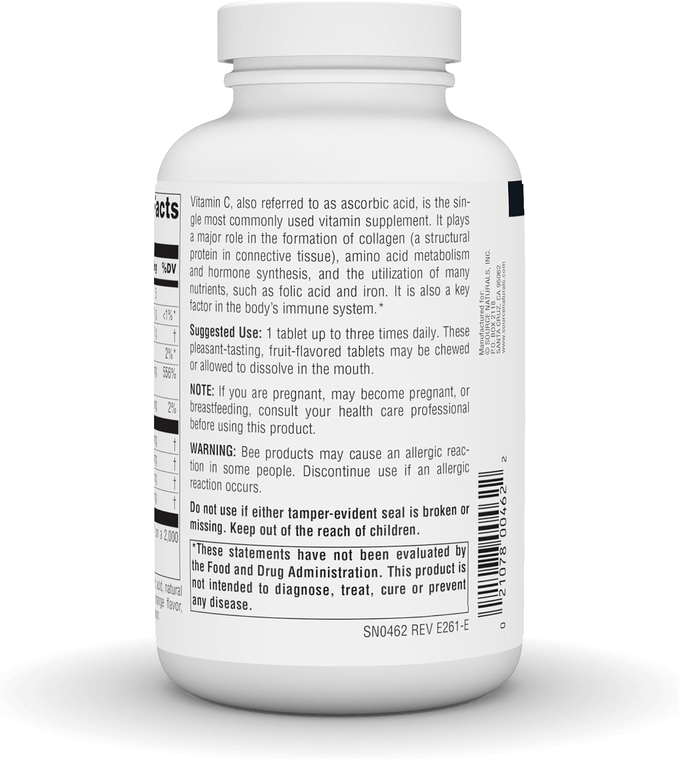 Source Naturals Chewable C, Acerola Cherry, 500mg - 100 Fruit Flavoured Tablets - görsel 4