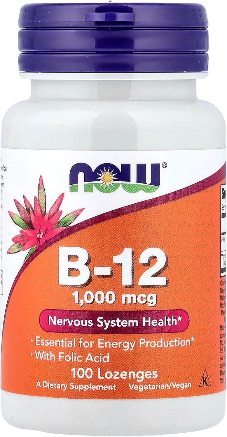NOW Foods B-12 Lozenges - 100 Tablets - görsel 1