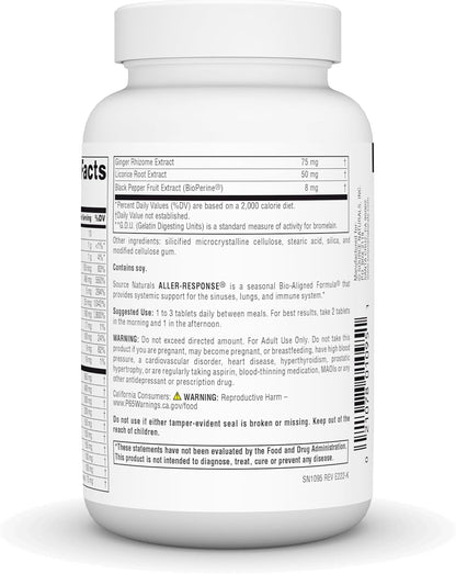 Source Naturals Aller-Response – Seasonal Immune Support – 90 Tablets