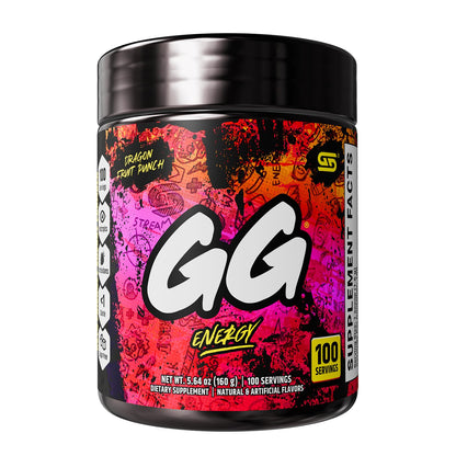 Gamer Supps GG Energy - Dragonfruit Punch (100 Servings) - Keto-Friendly Gaming Energy and Nootropic Blend, Sugar-Free + Organic Caffeine + Vitamins, Powdered Drink