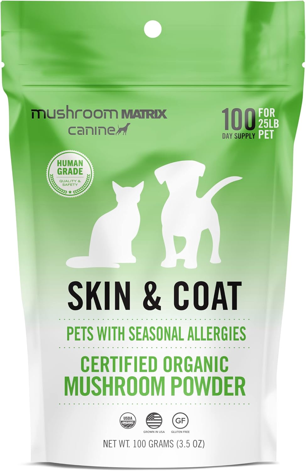 Om Mushroom Matrix Pet Canine Skin & Coat Organic Mushroom Powder, 100 g - görsel 1