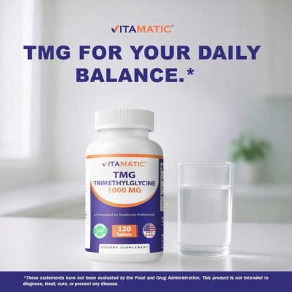 Vitamatic TMG Supplements 1000mg - – Promotes normal homocysteine levels* – Image 4