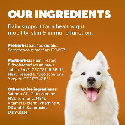 Protexin Daily Care Gut+ Wellness Dog Chews, Duck and Carrot Flavour, 60 Count
