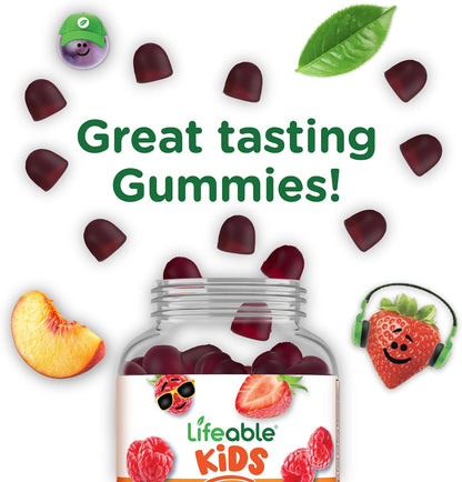 Lifeable Kids Multivitamin with Iron Gummies | Great Tasting Vitamins for Kids | Vegetarian Non-GMO Childrens Multivitamin | 90 Gummies