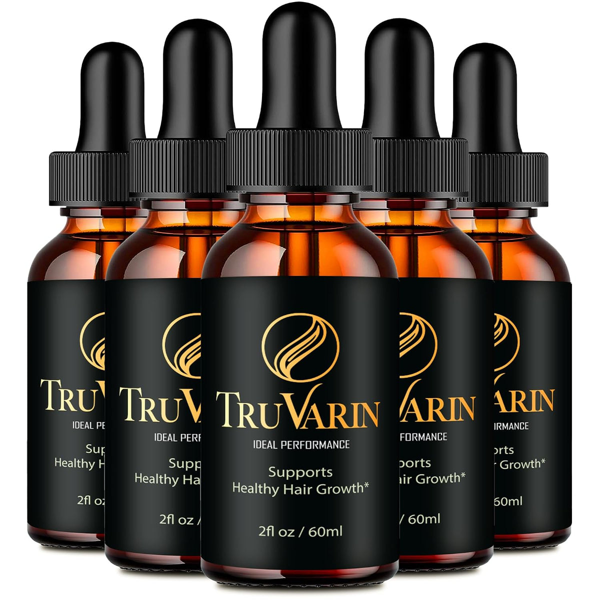 TruVarin Drops - Official Advanced Formula Supplement - Natural Liquid for Hair Growth and Healthy Scalp (5 Pack) - görsel 1