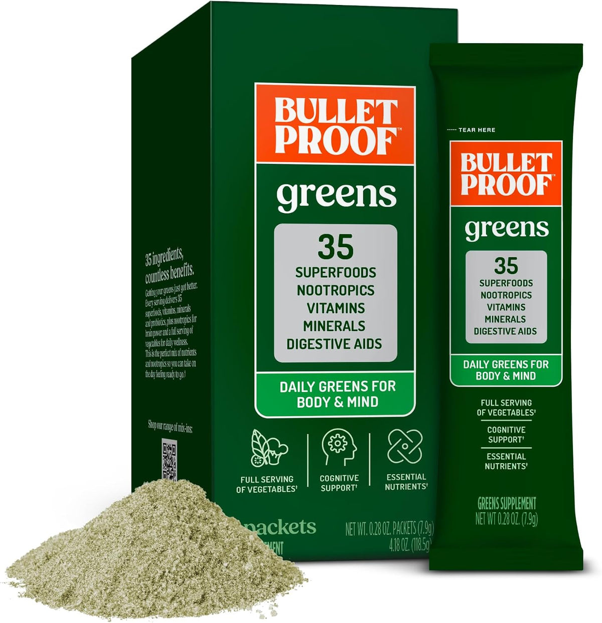 Bulletproof Greens – Daily Greens Powder with Superfoods, Nootropics and Probiotics (8.4 oz) - görsel 4