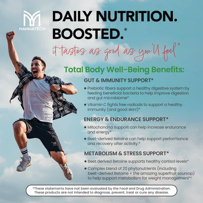 Mannatech Superfood Greens and Reds, Strawberry & Kiwi, 192g