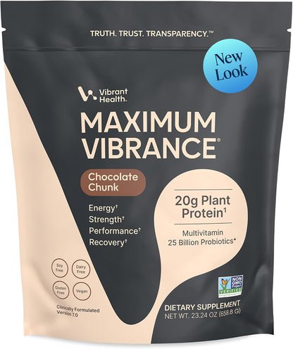 Vibrant Health Maximum Vibrance Chocolate, All-in-One Multi-Supplement Advanced Daily Futurefood, 15 Servings