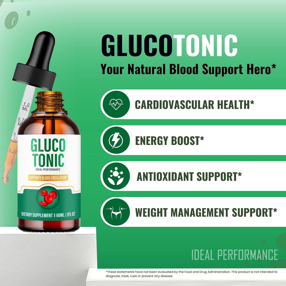Gluco Tonic Drops - Blood Sugar Support Supplement Liquid Drops, Maximum Strength, 1 Pack - görsel 4