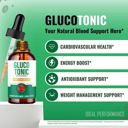 Gluco Tonic Drops - Blood Sugar Support Supplement Liquid Drops, Maximum Strength, 1 Pack
