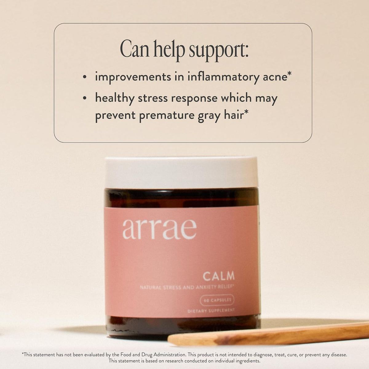Arrae Calm Cortisol Manager - 60 Stress & Panic Relief Capsules - Mood Support Supplement with L-Theanine, Inositol, Passionflower, & Magnesium to Help You Feel Zen - görsel 5