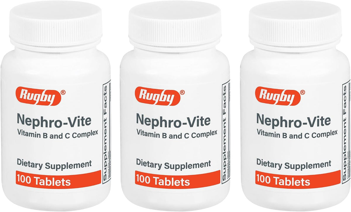 Rugby Nephro-Vite Vitamin B and C Complex Tablets - 100 Count - görsel 7