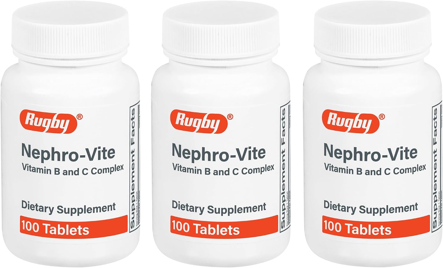 Rugby Nephro-Vite Vitamin B and C Complex Tablets - 100 Count - görsel 7