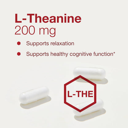 Protocol for Life Balance L-Theanine 200mg - Stress Relief Supplement - Non-Drowsy - 60 Vegan Capsules
