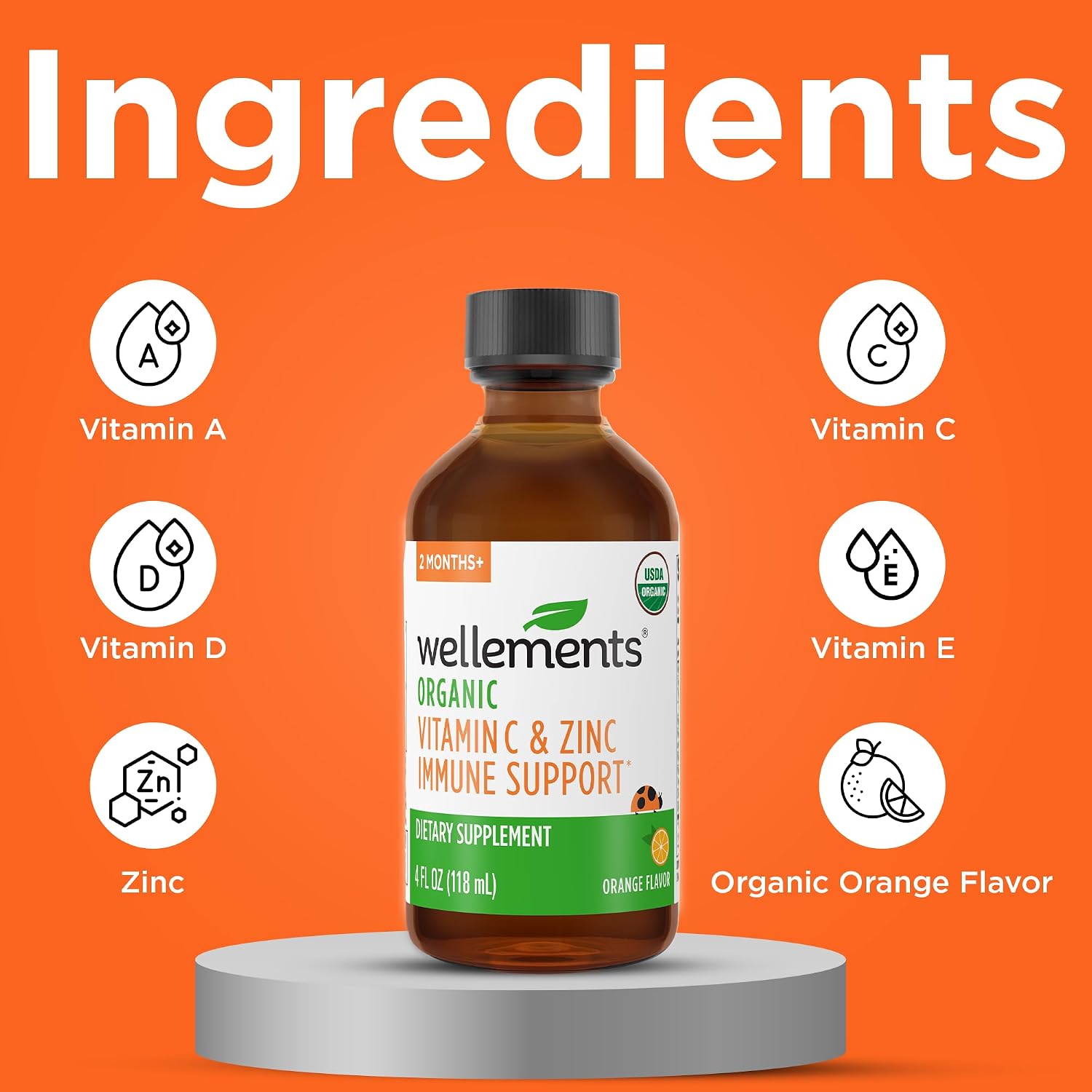 Wellements Organic Kids Immune Support Syrup with Vitamin C & Zinc - görsel 4