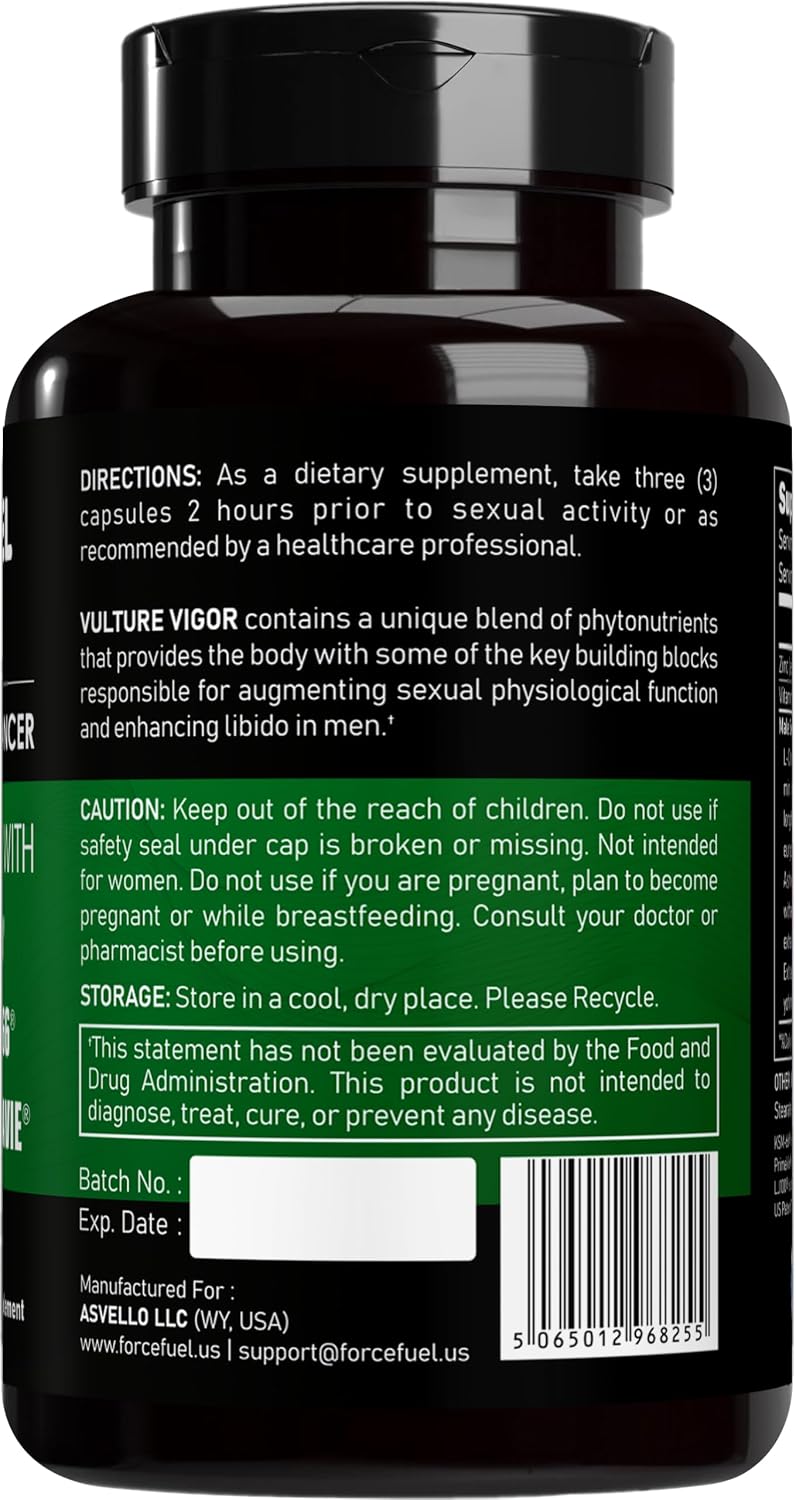 Vulture Vigour Male Performance Capsules – Tongkat Ali, Ashwagandha, Shilajit – 90 Capsules - görsel 9