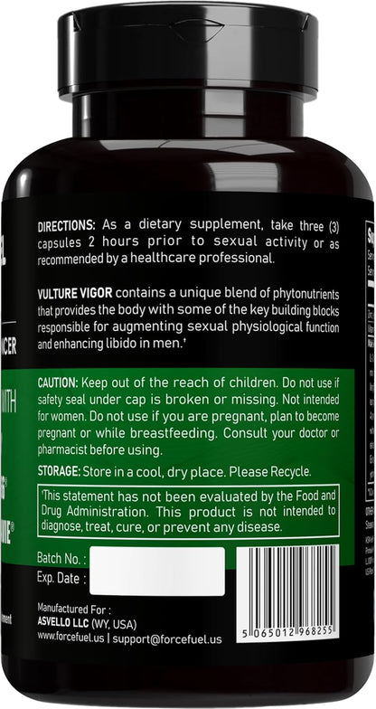 Vulture Vigour Male Performance Capsules – Tongkat Ali, Ashwagandha, Shilajit – 90 Capsules