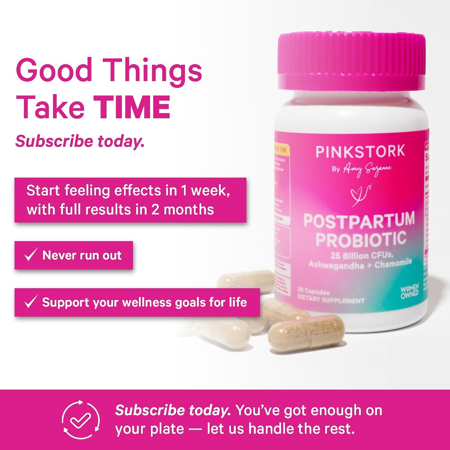 Pink Stork Postnatal Probiotics - 30 Billion CFU with Ashwagandha & Chamomile - görsel 4
