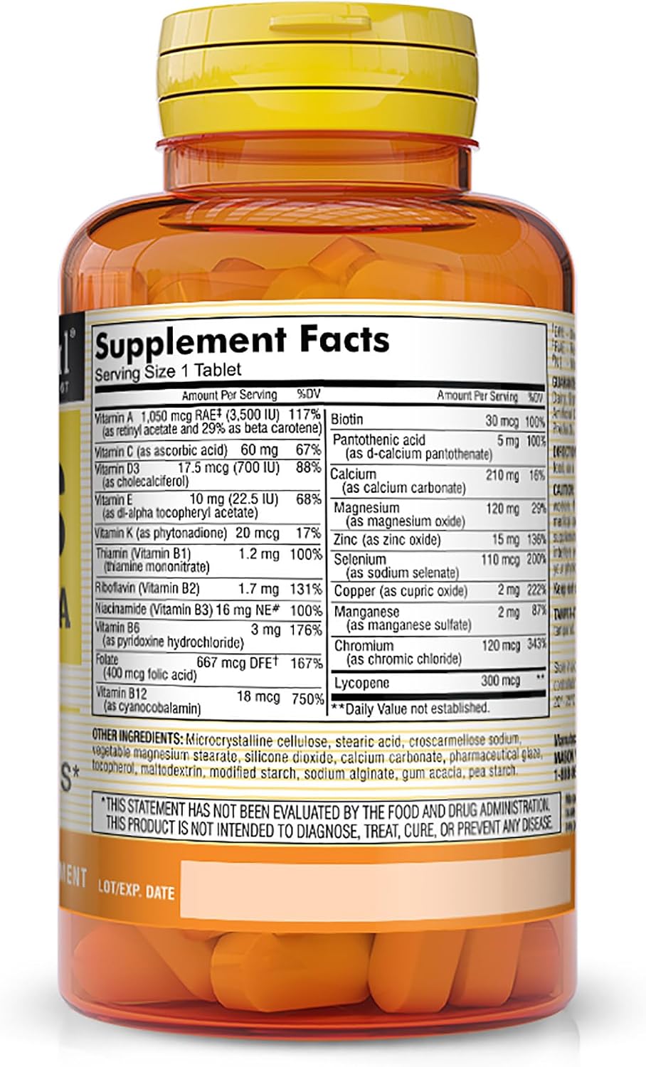MASON NATURAL Men's Daily Formula Multivitamin - 100 Tablets - görsel 2