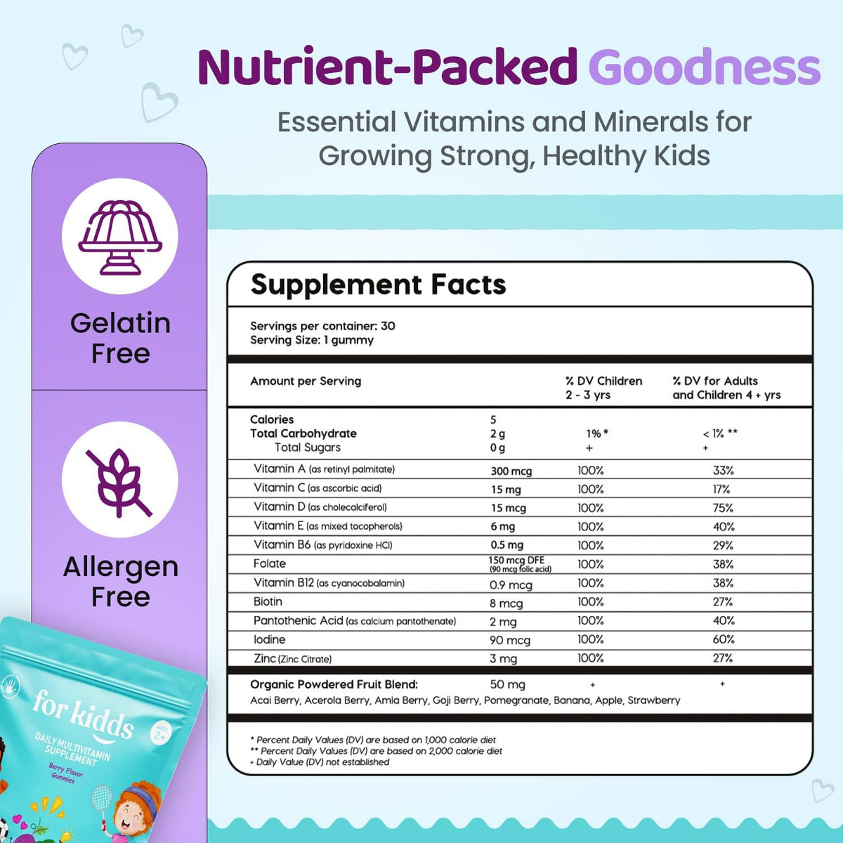 ZettoA Daily Multivitamins for Children Ages – Vitamin A – Contributes to normal vision and skin health – Image 2