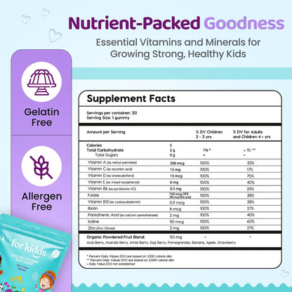 ZettoA Daily Multivitamins for Children Ages – Vitamin A – Contributes to normal vision and skin health – Image 2