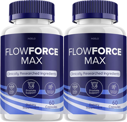 FlowForce Max - Advanced Energy Supplement for Men (2 Pack, 120 Capsules)