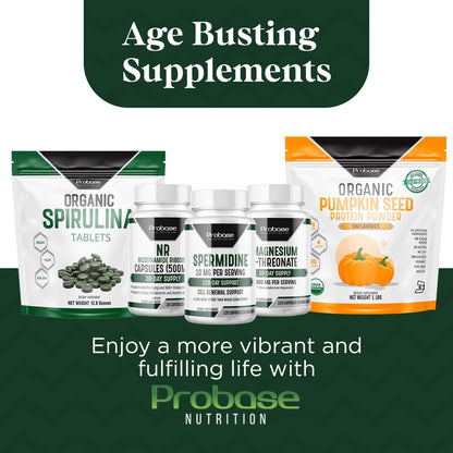 Probase Nutrition Spermidine (10 mg of 99% Spermidine 3HCL – Third-Party Tested) 120 Capsules